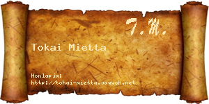 Tokai Mietta névjegykártya